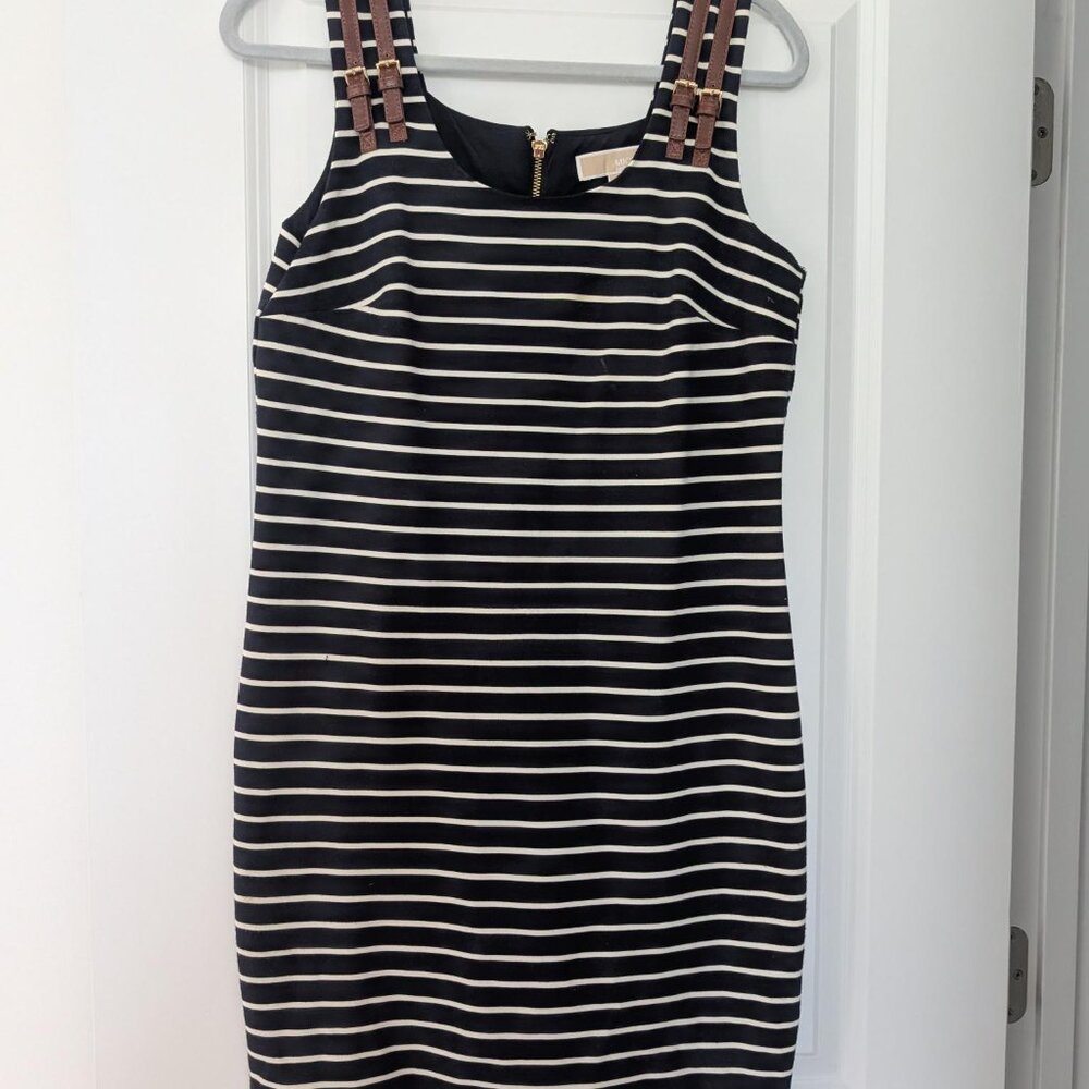 Michael Kors Dress Size M Navy/White Stripe